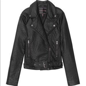 Victoria’s Secret Black Faux Leather Jacket | Women’s XS | NWT | Relaxed Fit